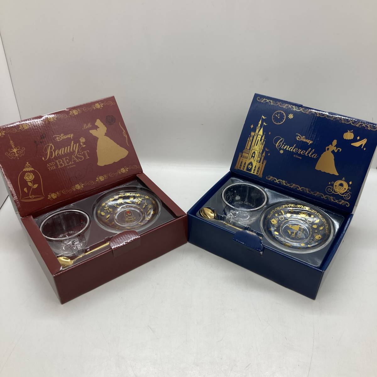 【やや傷や汚れあり】【1円～】Disney ディズニー 美女と野獣 シンデレラ ティーカップセット まとめ売り カップ＆ソーサー スプーン