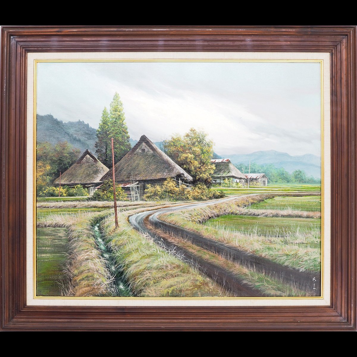 油絵 人物 小川泉 真作 油彩 人物画 P4 リアリズム 洋画家 油絵 写実 額装