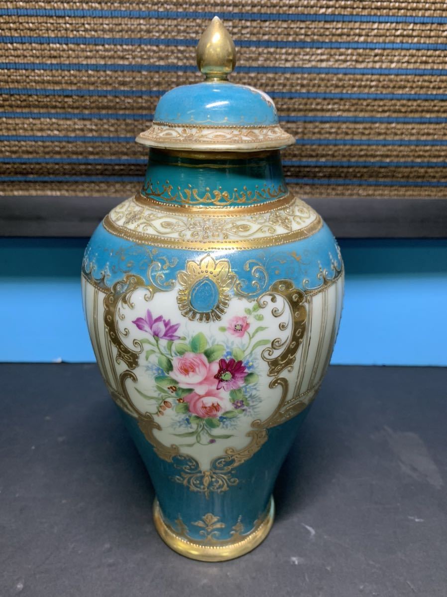 傷や汚れあり】[預徳0819Z]①オールドノリタケ 壺 花瓶 花器