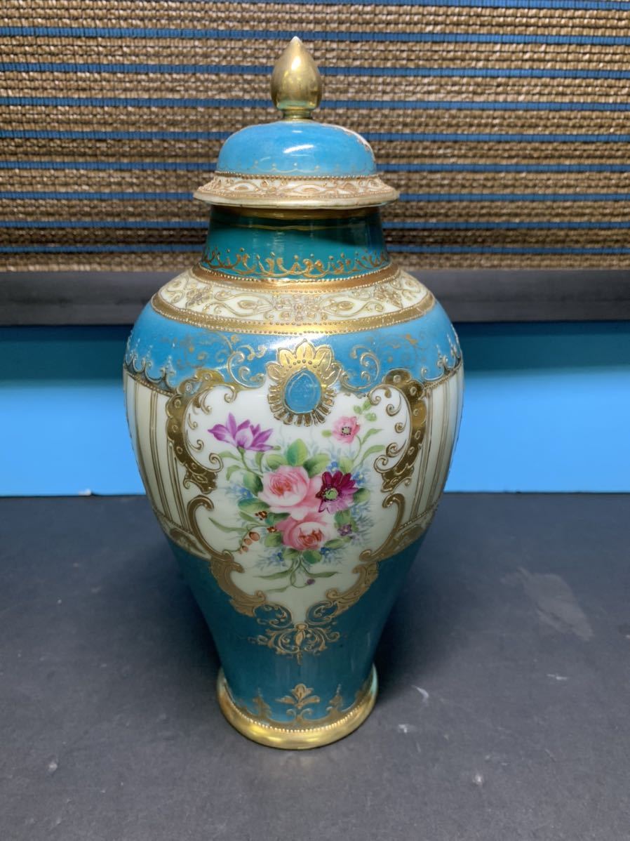 傷や汚れあり】[預徳0819Z]①オールドノリタケ 壺 花瓶 花器