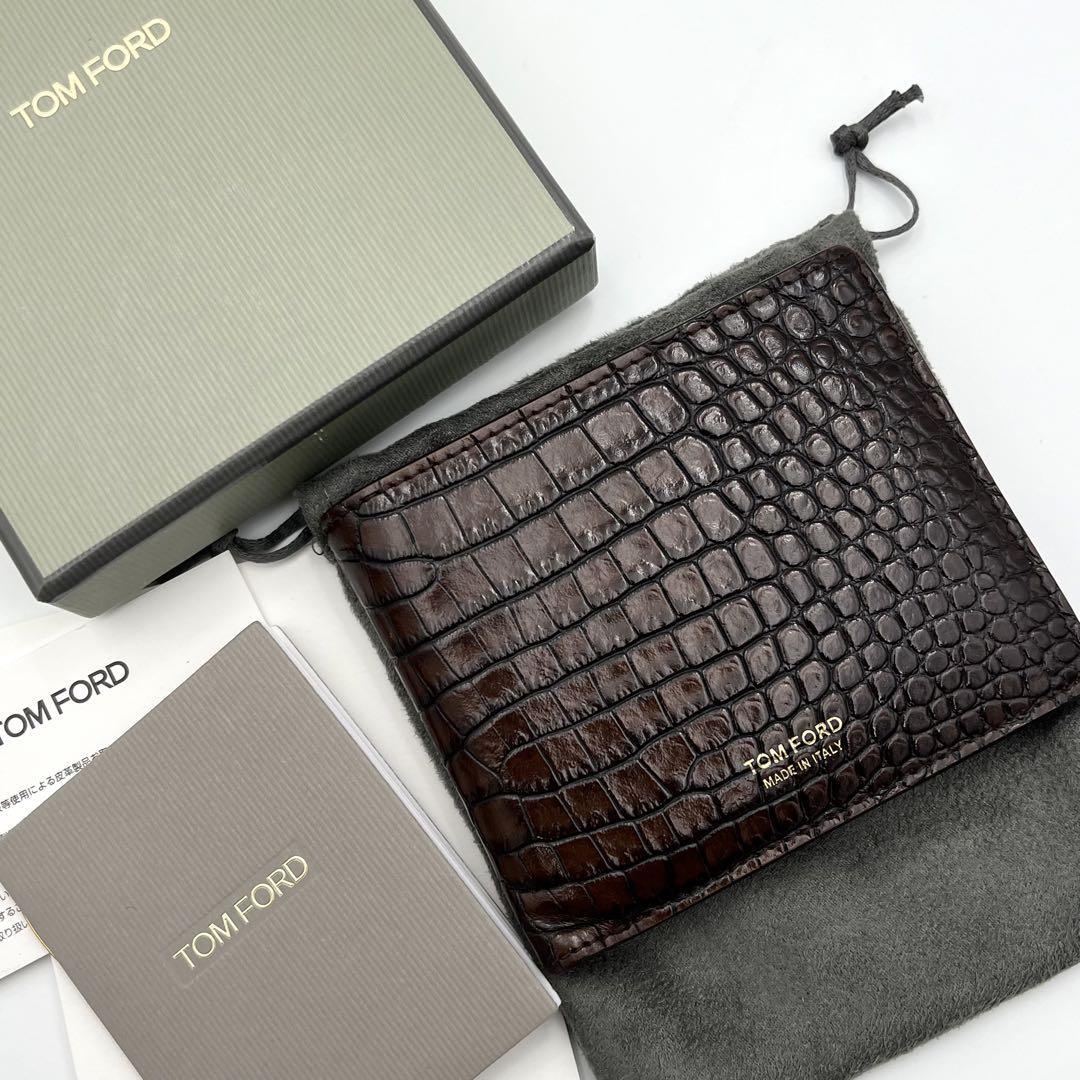 ◇トムフォード◇レザー/二つ折り/長財布/ブランド/ウォレット セール】TOM FORD二つ折り財布 Y0278T LCL239 クロコダイル