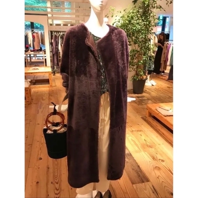 ebure エブール ロンハーマン別注 ボンディングノーカラーコート ebure エブール ロンハーマン別注 ボンディングノーカラーコート