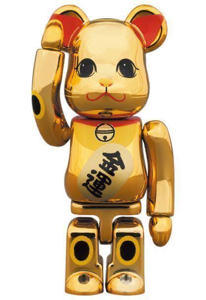 1000％ BE@RBRICK 無縁 招き猫 ペコちゃん 桃金メッキ ベアブリック