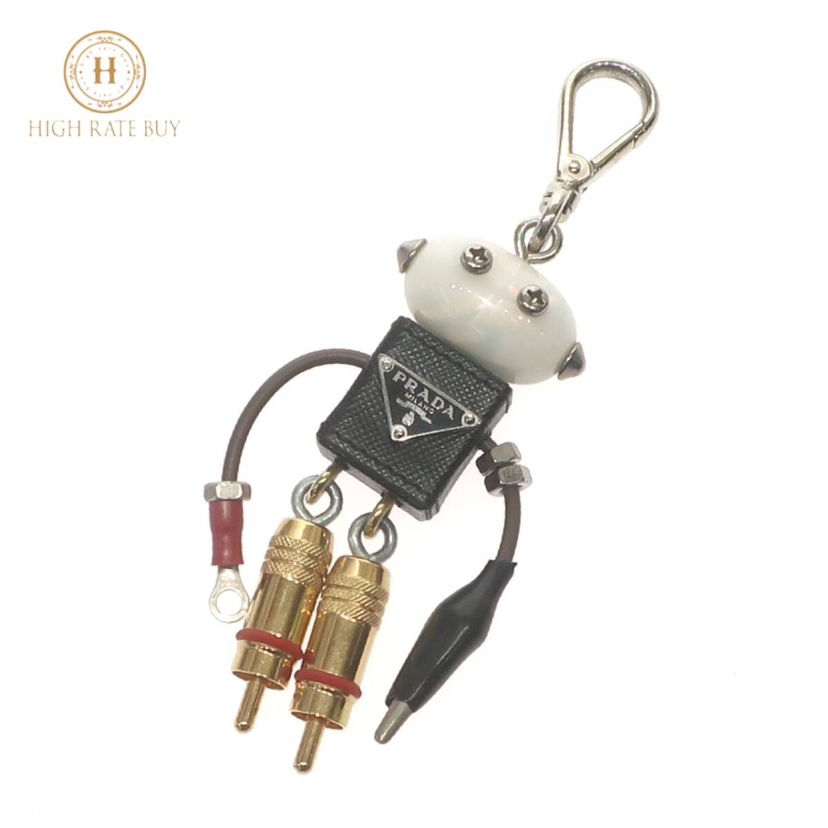 美品 PRADA プラダ ロボット ロゴキーホルダー チャーム プラダ
