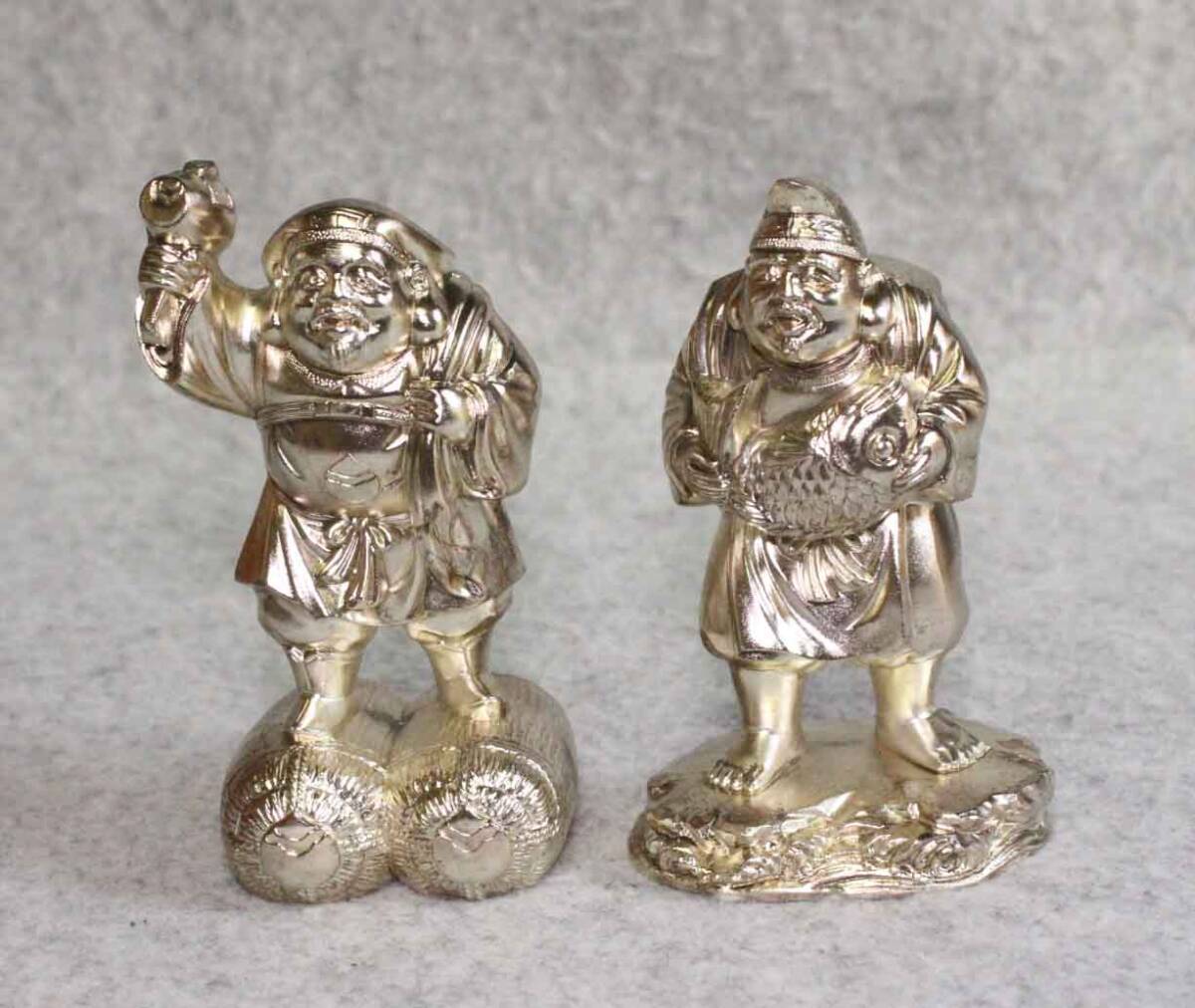 細密彫刻　天然素材　大黒天　恵比寿　置物　インテリア　工芸品　美術品　A3382 細密彫刻 天然素材 大黒天 恵比寿 置物 インテリア 工芸品 美術