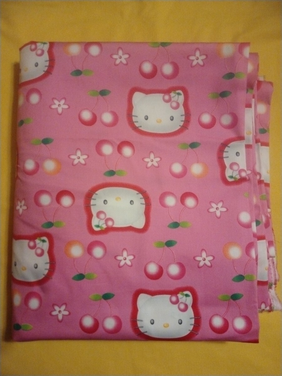 ハローキティ　テーブルクロス　さくらんぼ　カオハナ　レトロ　平成　1998 ハローキティ テーブルクロス さくらんぼ カオハナ レトロ 平成 1998