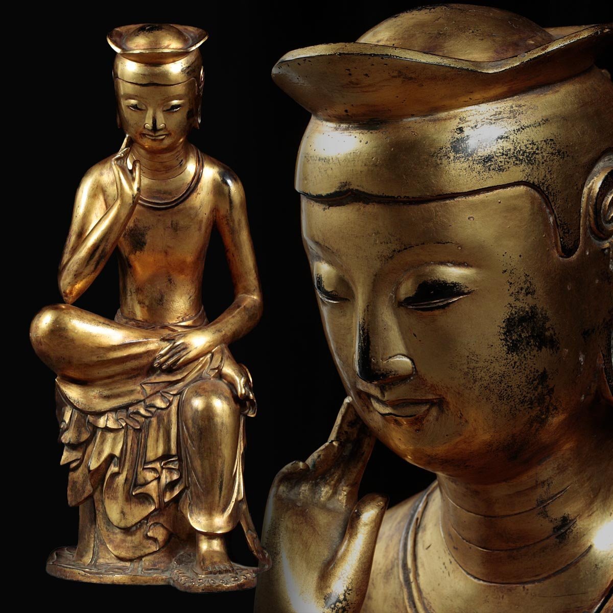 時代市場■小判型四方造仏天蓋3.0尺 木製総金箔押■寺院仏具・仏像・仏教美術 時代市場□小判型四方造仏天蓋3.0尺 木製総金箔押□