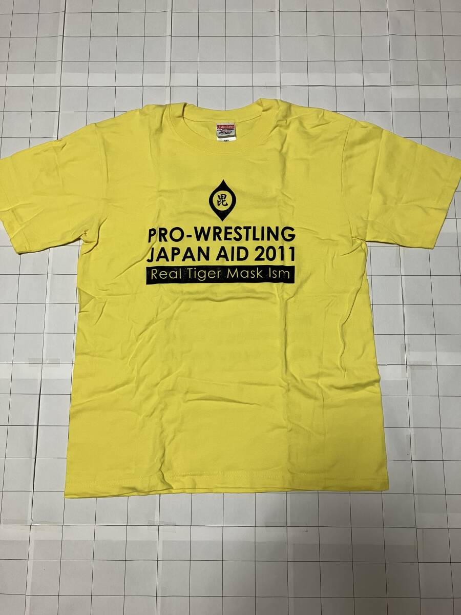 リアルジャパンプロレスリング　タイガーマスク　Ｔシャツ　佐山聡　プロレス　黄色　総合格闘技　格闘技　PRIDE　RIZINの1番目の画像