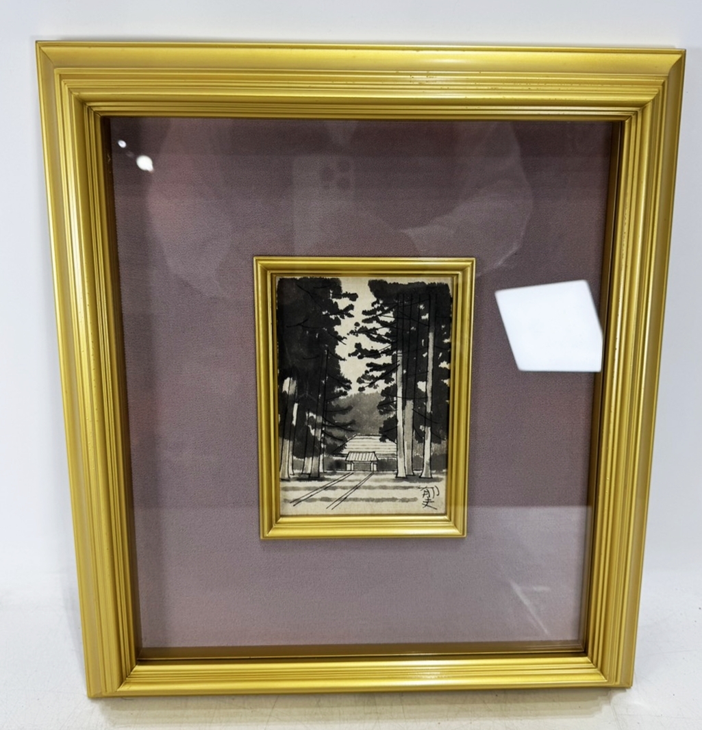 ☆奥野尚嗣☆日美連☆直筆 油彩画 F50号☆長野県 鬼無里(早春) 風景画