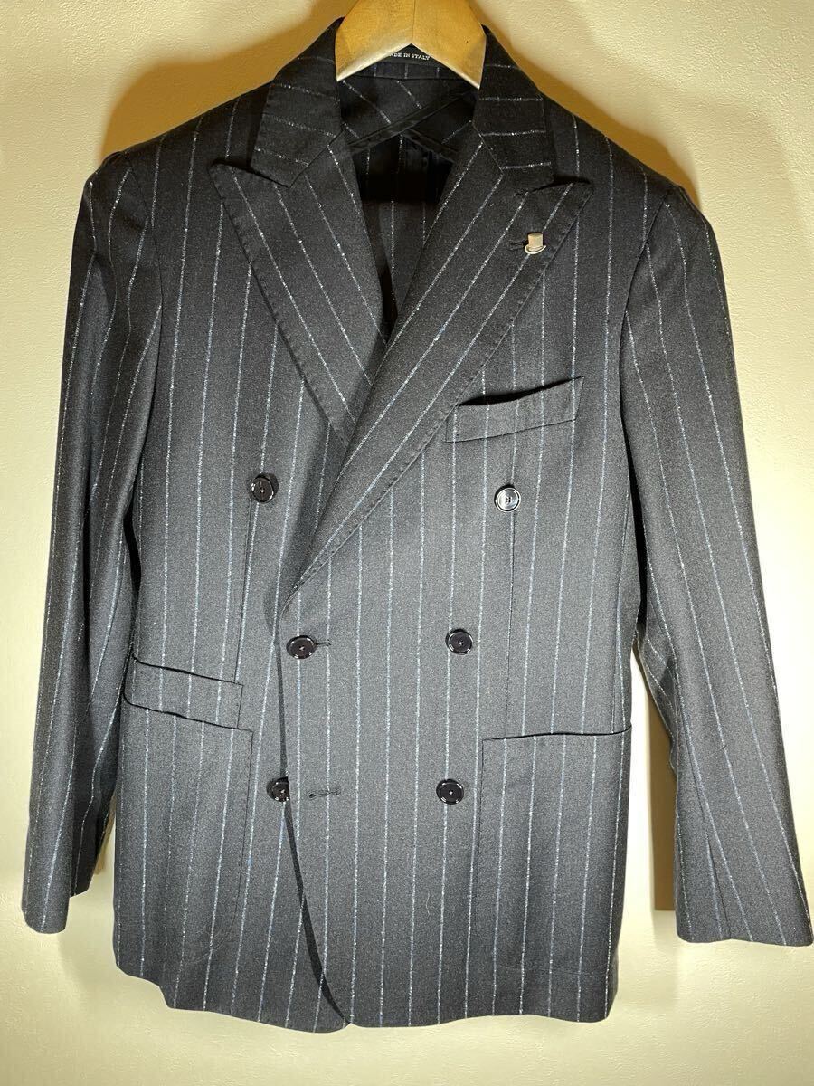 新品】◇未使用品◇TAGLIATORE ストライプ ジャケット ヒッコリー シア