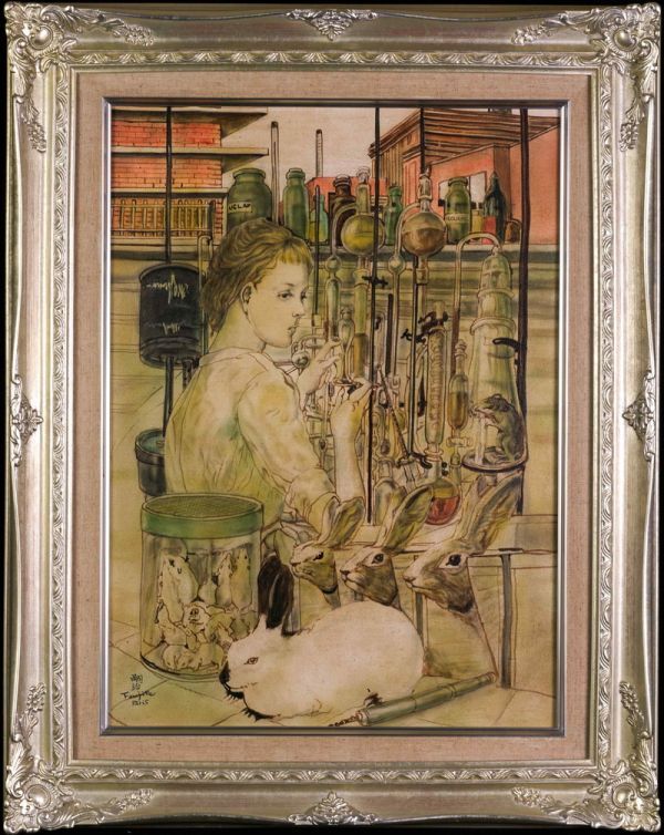 中古】◎藤田嗣治《肉筆の油彩画》F4号《白い猫》絶品の落札情報詳細