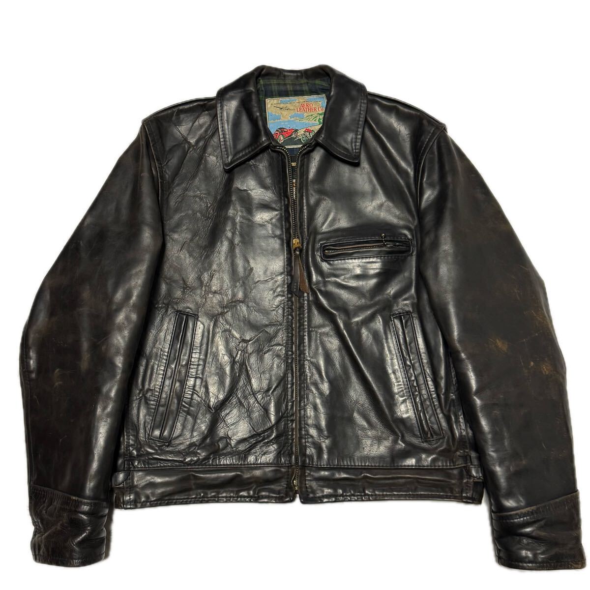 aero leather エアロレザー ハイウェイマン ホースハイド 馬革 茶芯