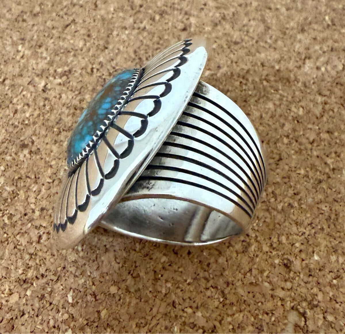 Navajo/ナバホ族 TJ刻印 ターコイズリング 14.5号 /LPLの落札情報詳細 