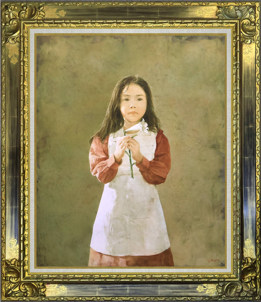 美術品】石黒賢一郎(1967-)○リアリズム油彩6号『有香』○凄すぎる写実