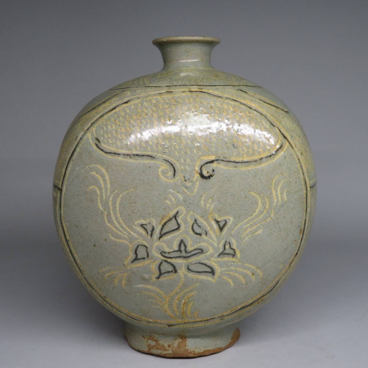 中古】宋時代 汝窯青磁筆洗 幅13㎝ 青瓷碗 青釉盞 宋 李朝 高麗 茶道具