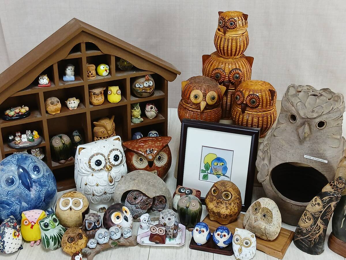 1円～ 京窯 フクロウ絵皿 中皿 6枚セット 直径18㎝ 8686の落札情報詳細