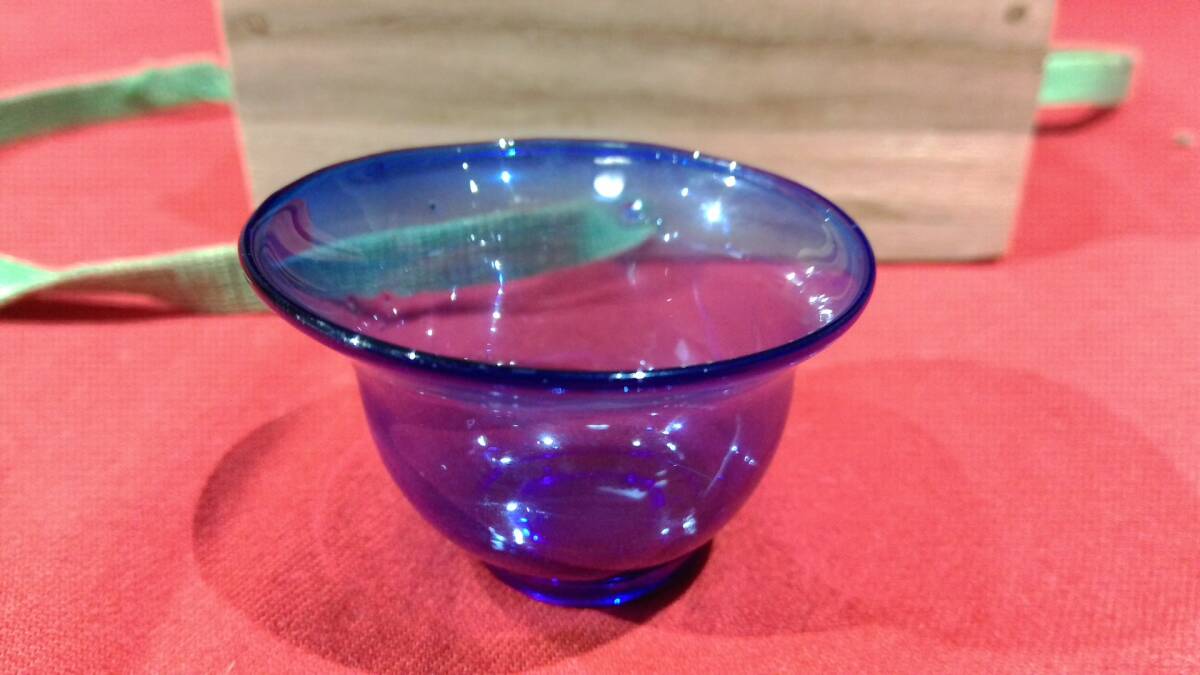 美術品】∇花∇江戸時代後期～幕末 紫被江戸ガラス橘芙蓉文徳利一対の 