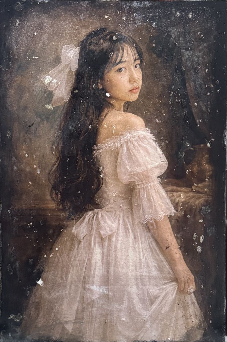 作者不詳　氏原？　「女性像」　技巧的に実力がある油彩画　　F２０号 真作WISH遠藤彰子「祈り・ふりむく」鉛筆 油彩 水彩 二作品一 | ヤマダ