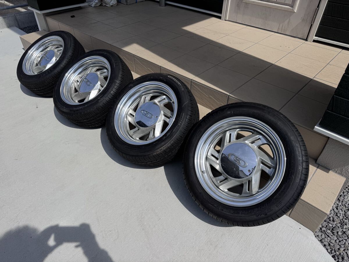 HLK ホイール 15インチ 4本 4穴マルチ pcd100 pcd114.3 タイヤ4本新品 