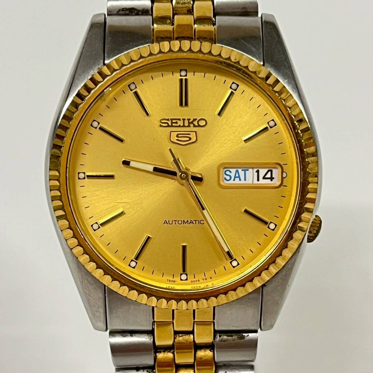 SEIKO 5 セイコーファイブ 7S26-01V0 自動巻き 稼働品 白文字盤