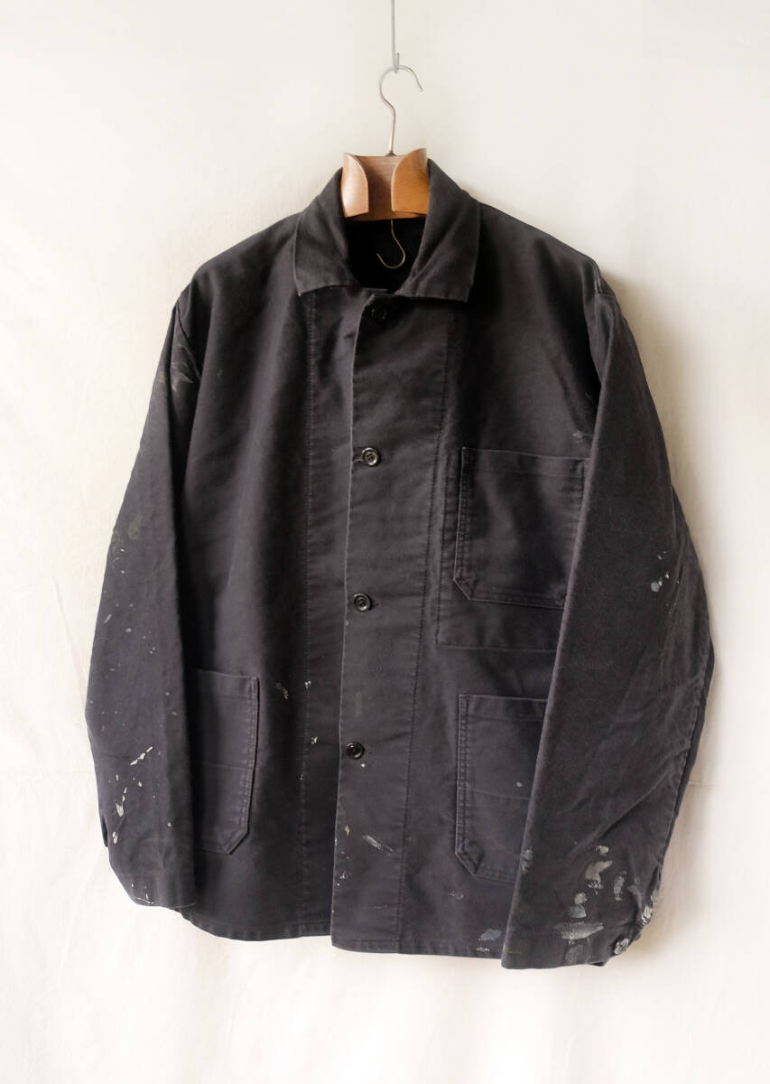 中古】1940~50s フランスヴィンテージ ブラックモールスキンジャケット