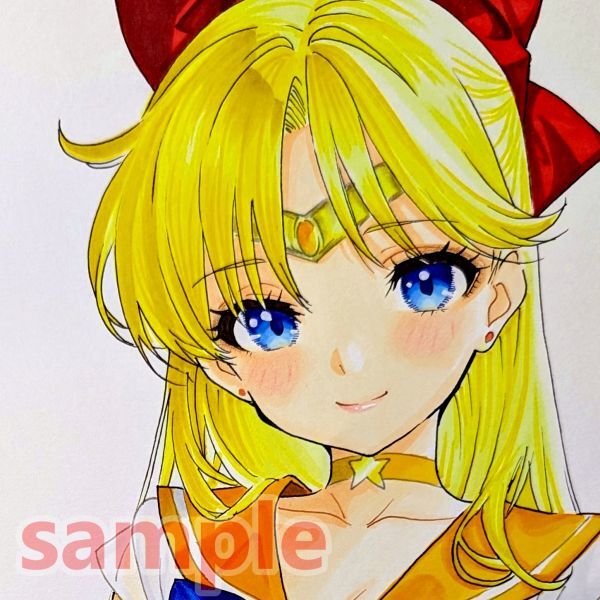 色鉛筆アート 新品セーラーヴィーナス セーラーヴィーナス A4 手描き