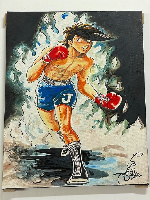 ちばてつや あしたのジョー サチ 額装 絵もサインも印刷の様ですの落札