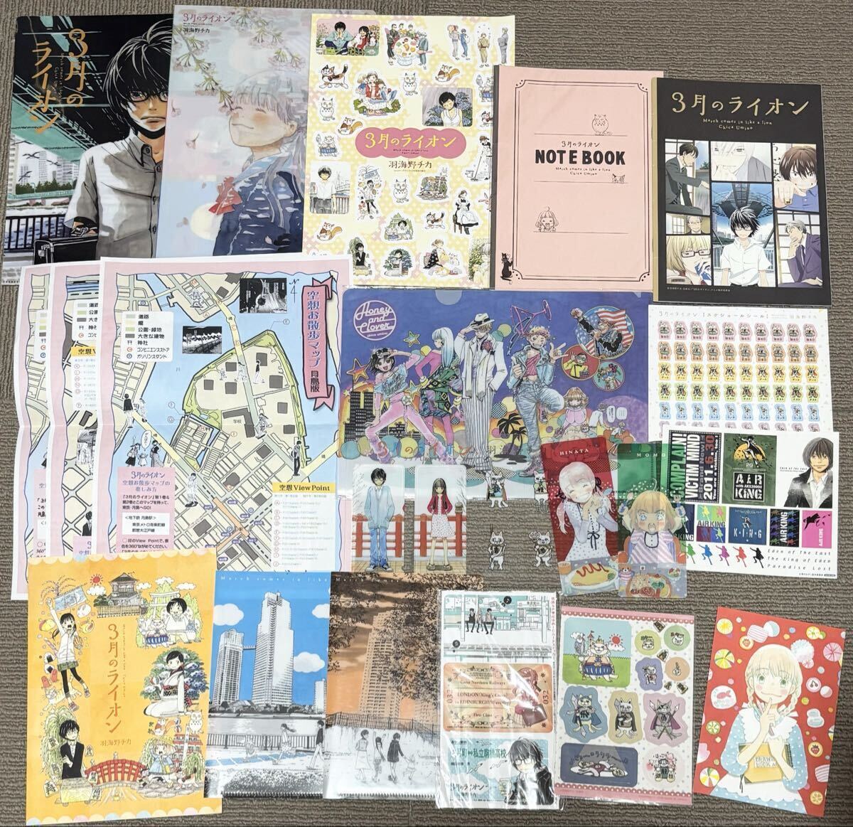 ☆羽海野チカ☆3月のライオン☆特典イラストペーパー⑦種⑦枚/特典