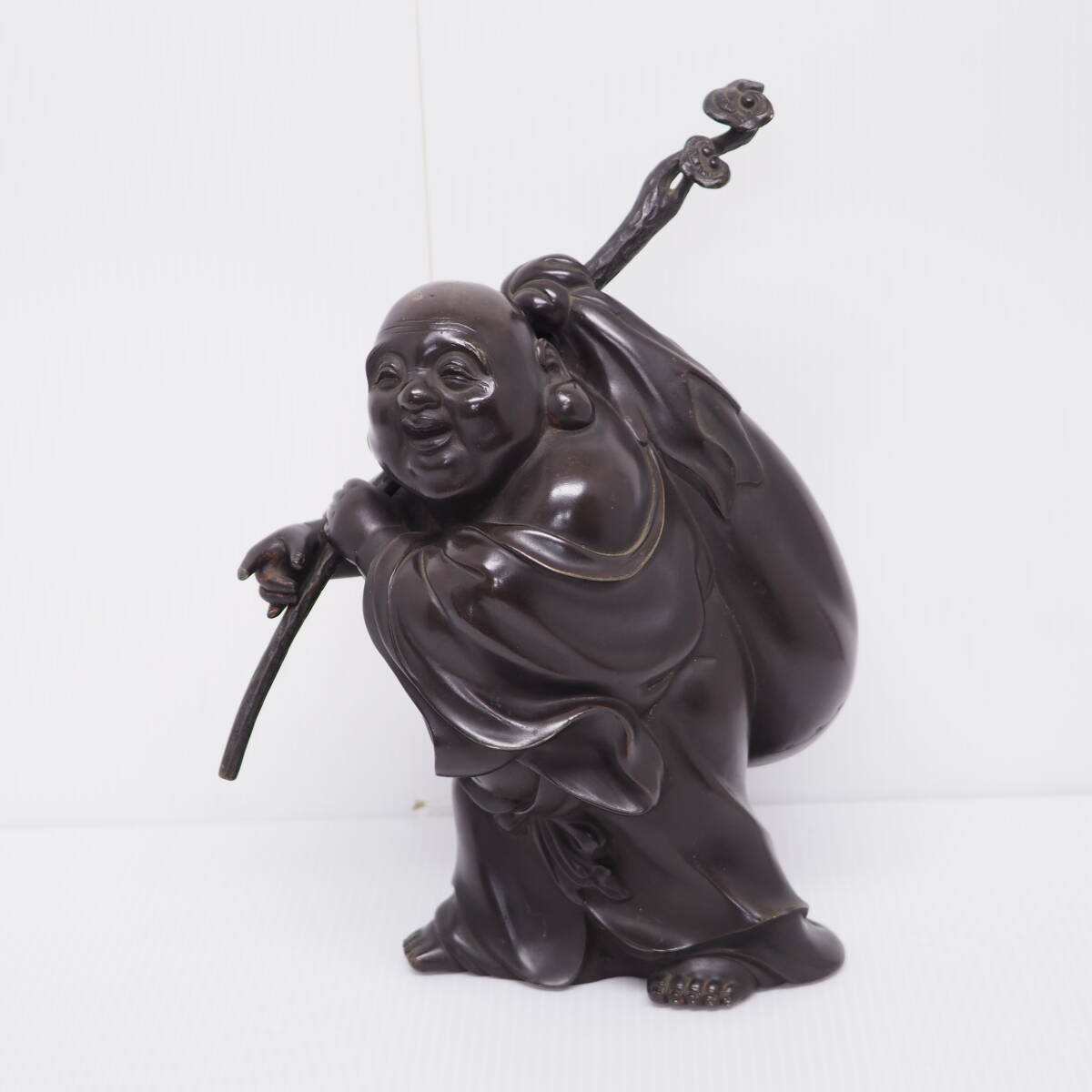 26-1）本象牙 布袋様 東洋 彫刻 置物 布袋尊 象牙 (銘:松山) 重さ:79g