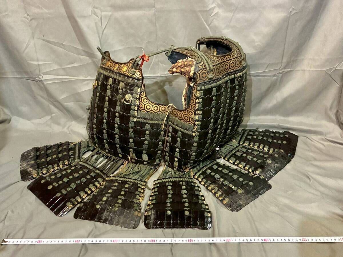 美術品】【侍】江戸時代 変り兜 甲冑 烏帽子形兜 紺糸威 鎧兜一式 等身