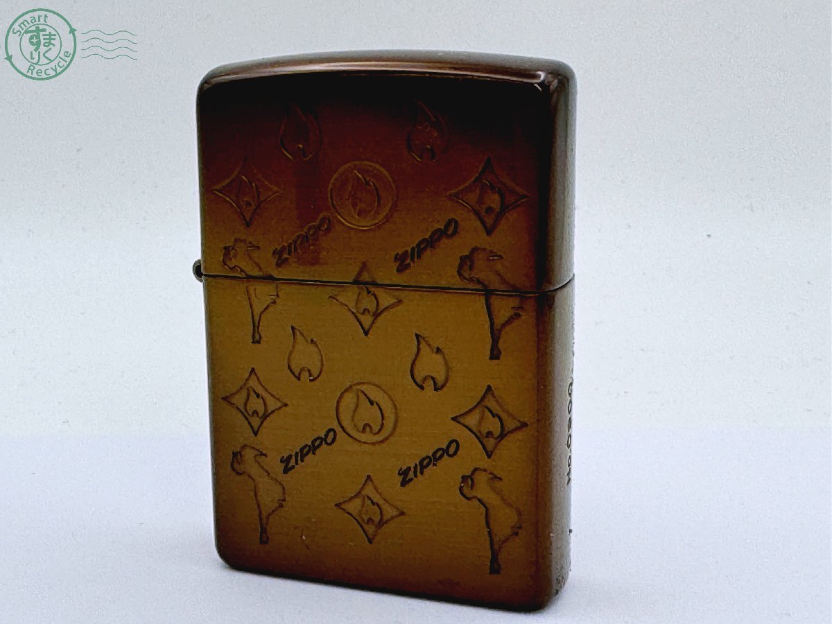 モノグラム風ZIPPO 中古】◇ジッポ ZIPPO ヴィトン風 モノグラム デザイン ライター の
