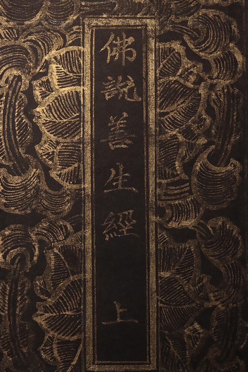 やや傷や汚れあり】ZN445 平安時代 古写経 紺紙金字 佛説善生経 上下