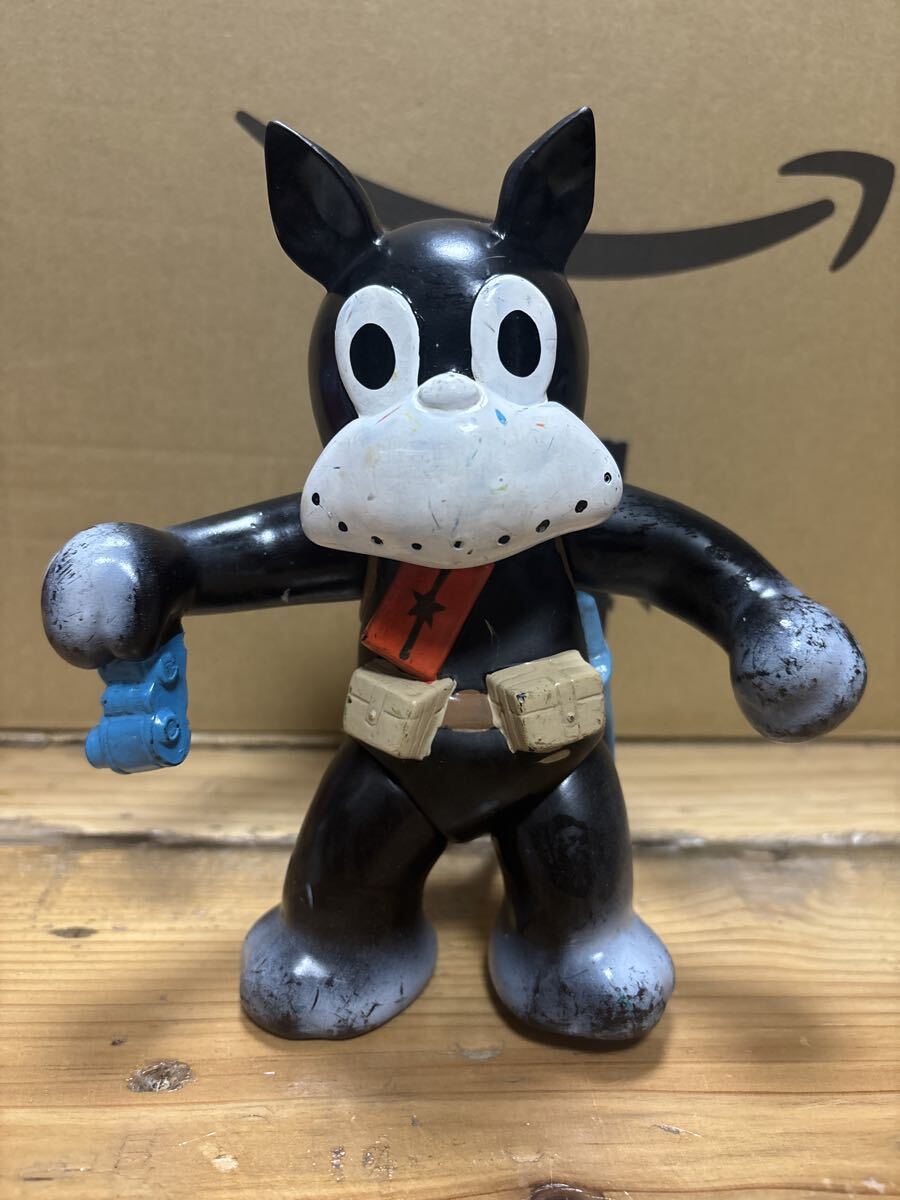 ②当時物 昭和レトロ マルサン のらくろソフビ人形 3種 3体 約