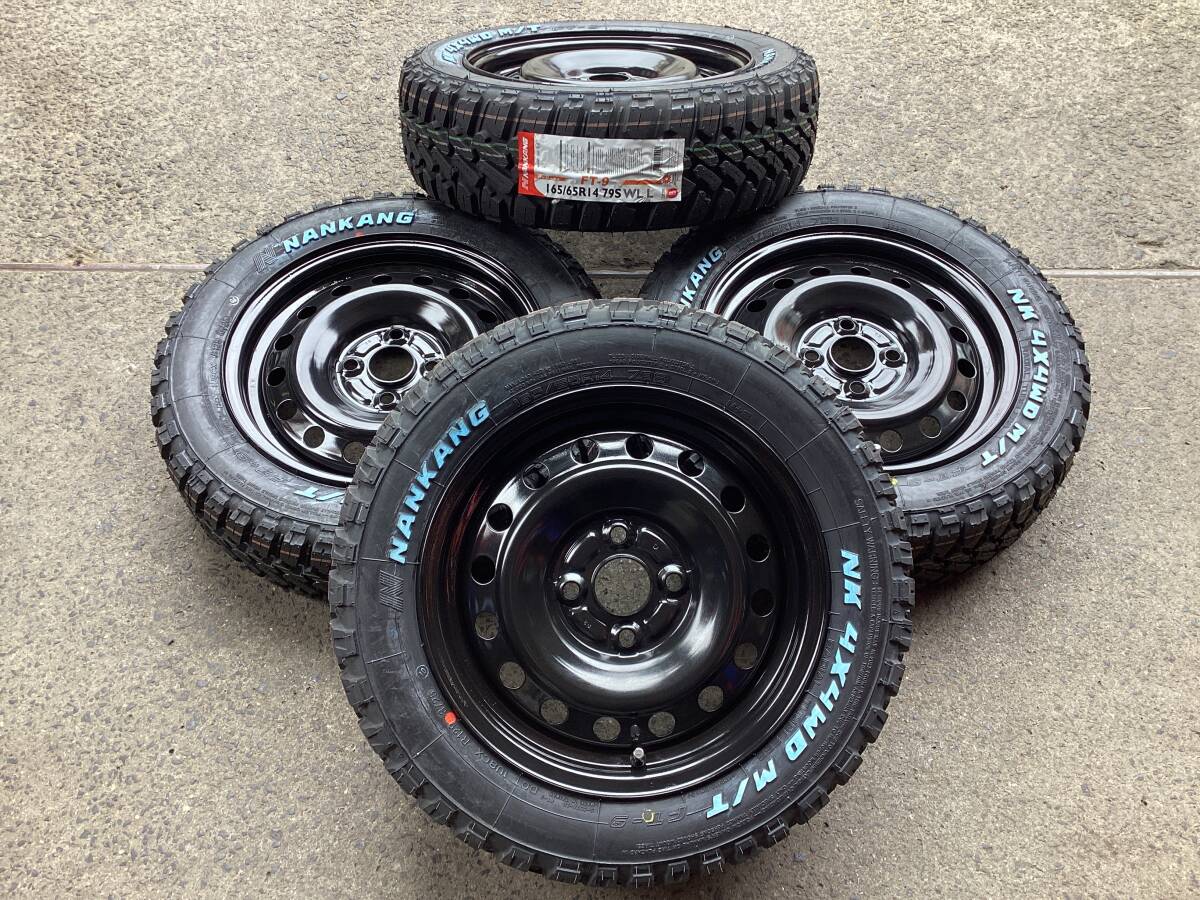 マッドタイヤ付ホイールセット♪ 中古鉄ホイール 14in 5J + 新品 NK FT