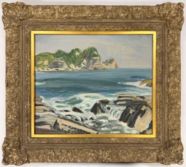 柳瀬俊雄　油絵 GLC】柳瀬俊雄 「風景」 油彩8号 日展審査員 光風会評議員 師:中村研一