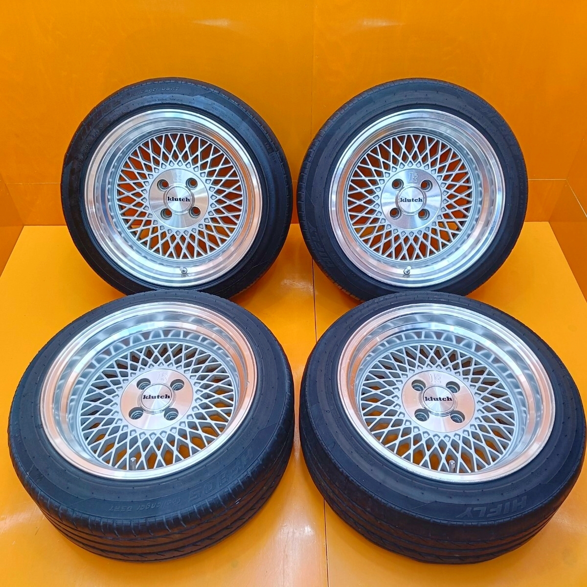 新品】新品 15インチ(TYPE-8S 4-100 8.0J＋25) ホイール4本 ヘラフラ③