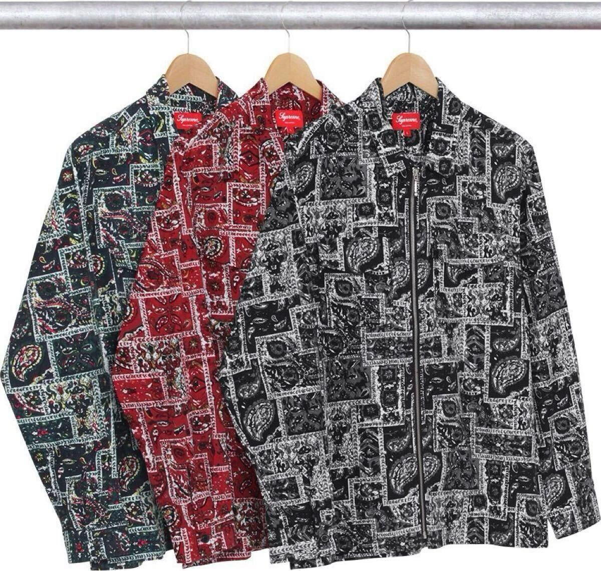 中古】17aw【Supreme/シュプリーム】Paisley L/S Polo sizeL ハーフ