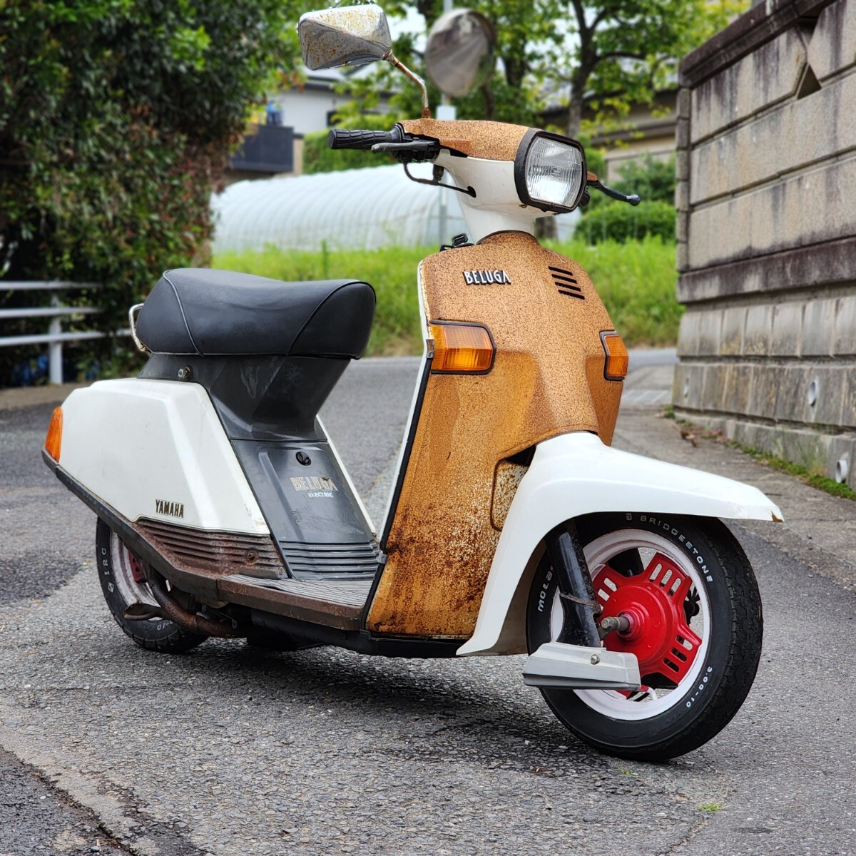 YAMAHA BELUGA 80 5G3 2スト 実動 ヤマハ ベルーガ 80 原付　鉄スク　鉄スクーター　旧車 YAMAHA BELUGA 80 ベルーガ80 5G3】始動確認済 書類付 79cc 希少
