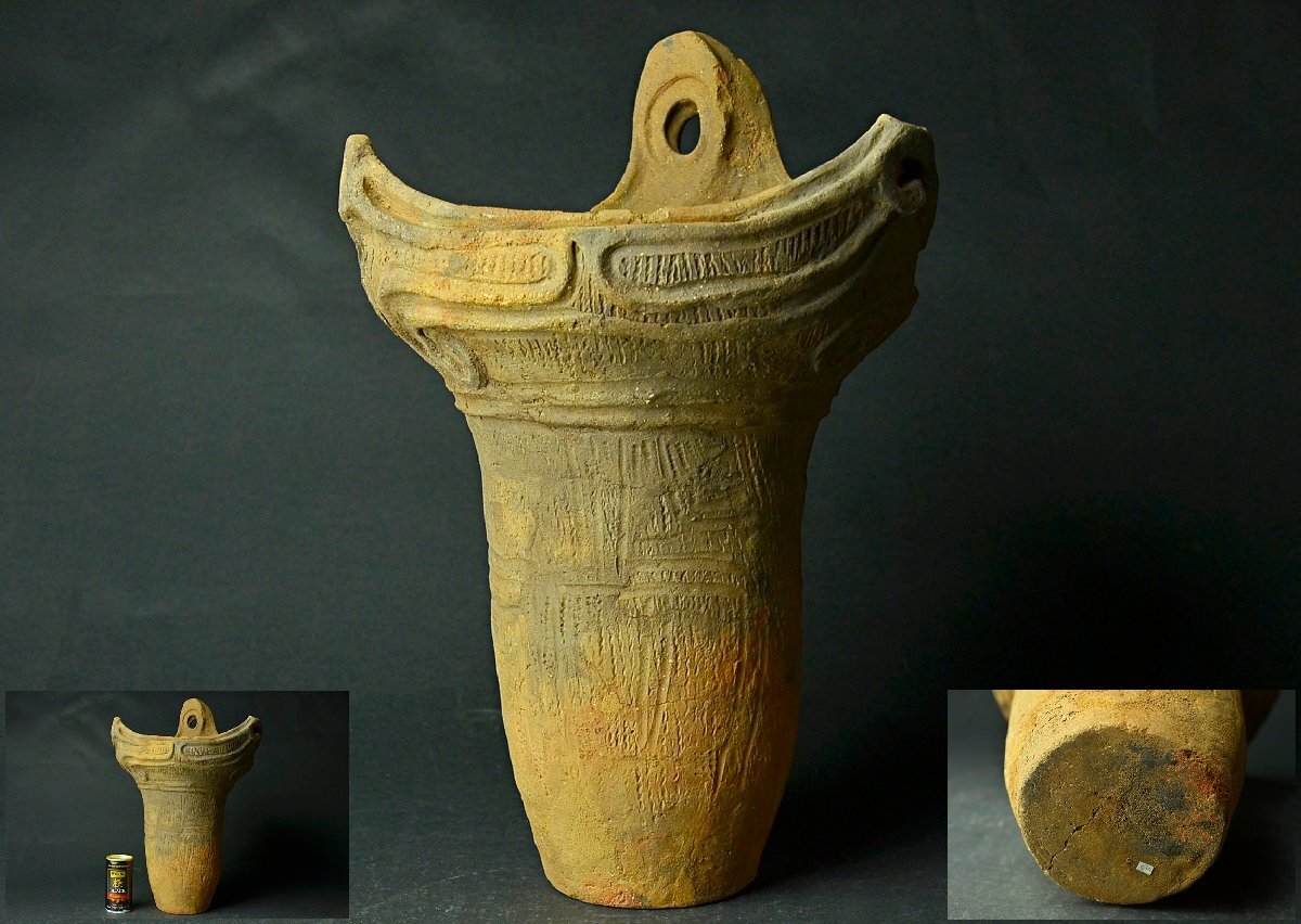 鳩】土師器の甑 縄文土器弥生土器須恵器土器古墳埴輪 箱無し 荷姿100