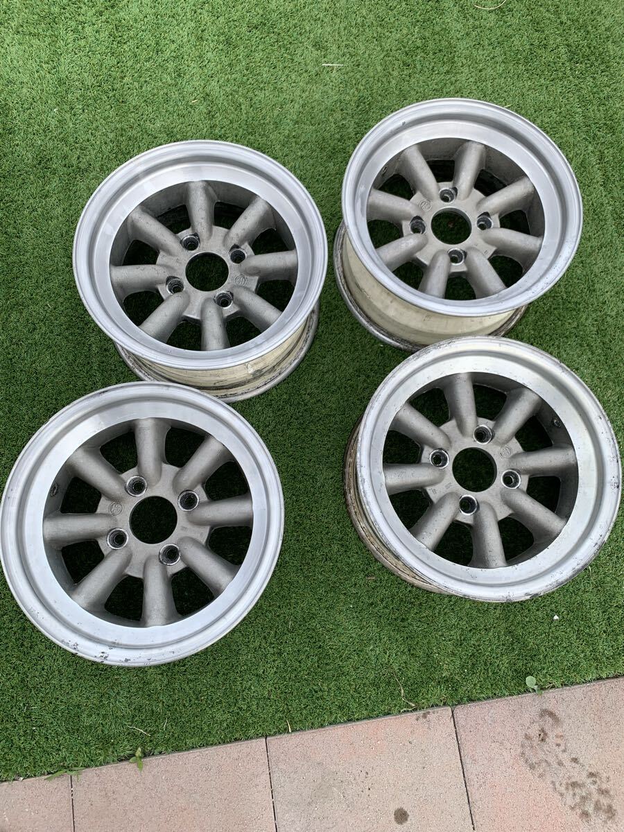中古】AE86 旧車ホイール ワタナベ 8J 深リム 114.3 オフセット不明の