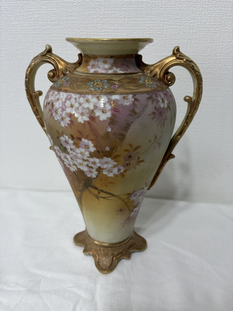 傷や汚れあり】[預徳0819Z]①オールドノリタケ 壺 花瓶 花器