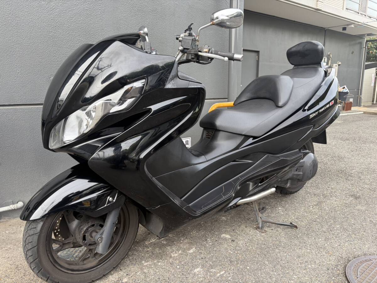中古】SUZUKI スカイウェイブ250/400 GIVI製 ロングスクリーンCJ43A