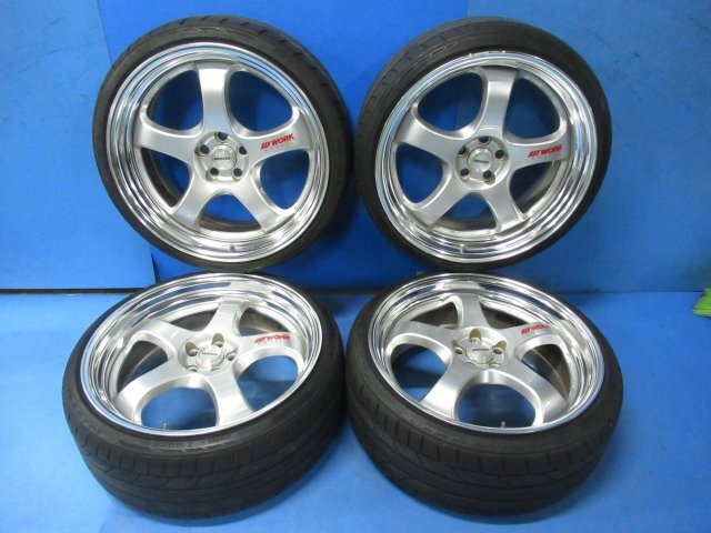 WORKシュヴァート SW4 19インチ PCD100 5H プリウス30 50 WORK シュバート SC4ホワイト×ポリッシュディスクタイプ 19インチ