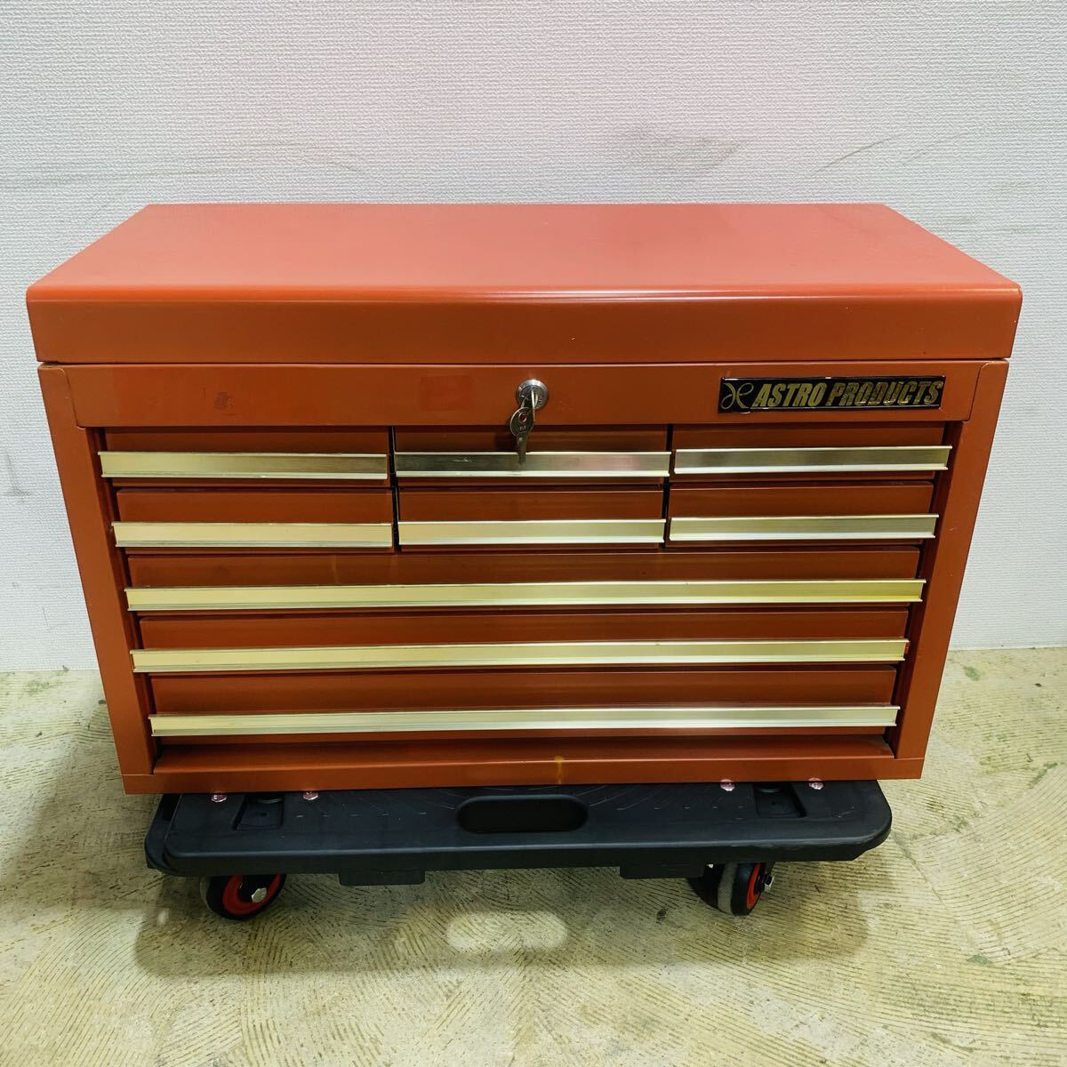 新品】アストロプロダクツ 5段キャビネット 工具箱 モスグリーン 