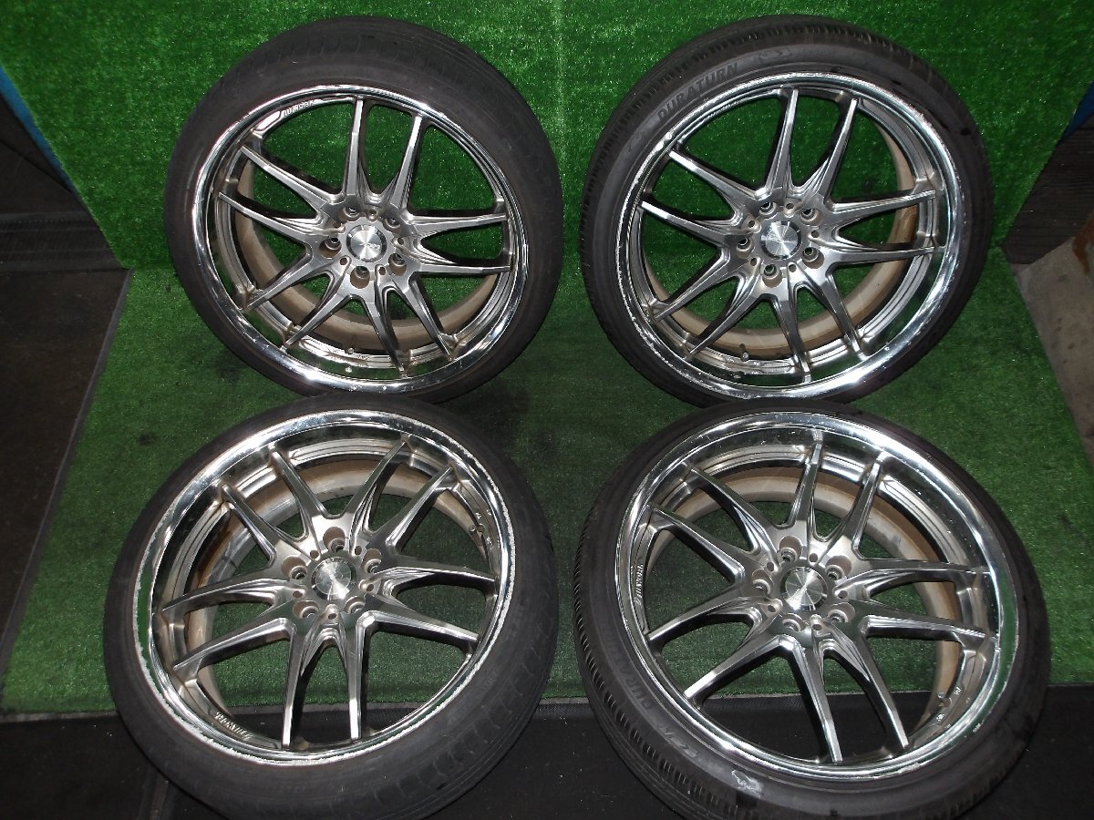 中古】ドルチェDOLCE DC20 20インチメッキアルミホイール+ダメタイヤ