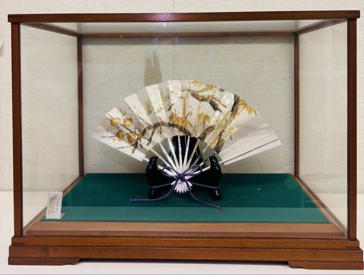 可』金工家 光則作 純銀製松竹梅 純銀 盆栽 ガラスケース入り 縁起物