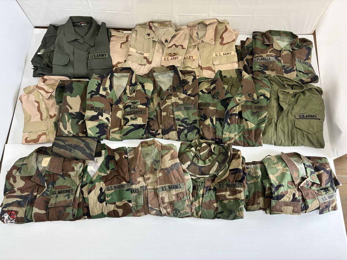 アメリカ軍 海軍NWUブルーデジタル迷彩服 上下セット ネームタグ、階級