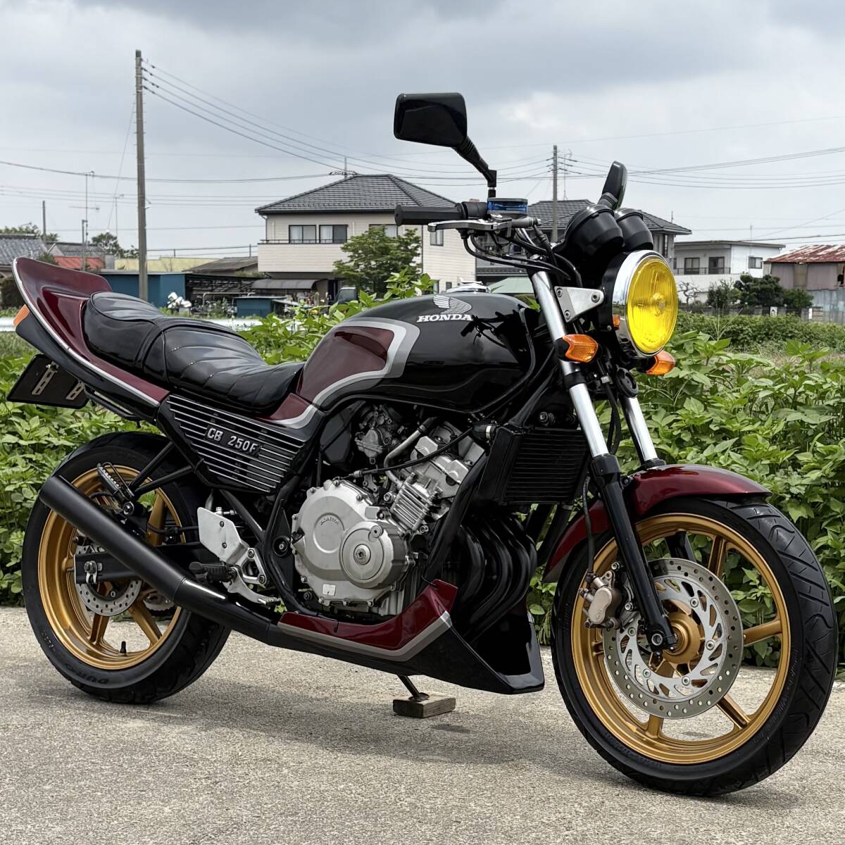 新品】ジェイド250 DJガニマタ管【豪】 黒 筒有/ 50π 4-2-1マフラー