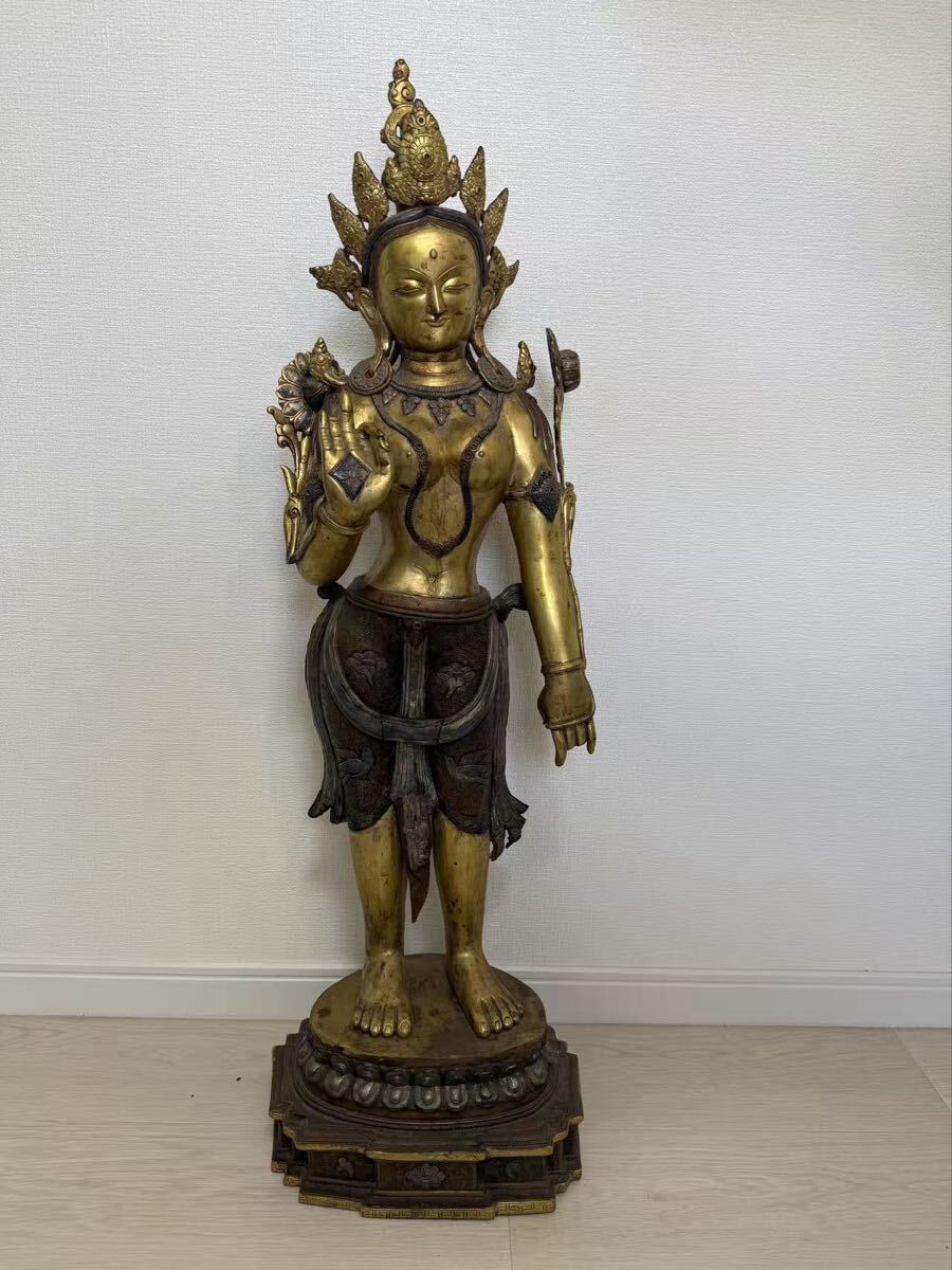 治】『青木木米』作 青磁観音菩薩像☆箱付 観音像 仏像 九谷焼 茶道具