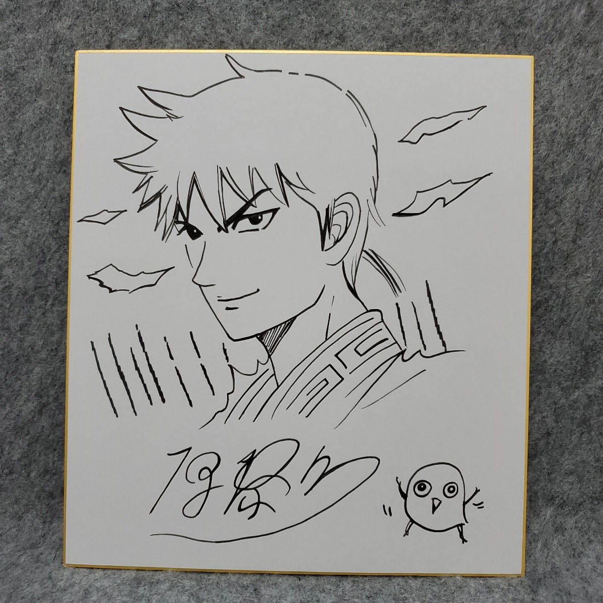 新品】キングダム◇原泰久◇信&河了貂 直筆サイン色紙・日付・セル画